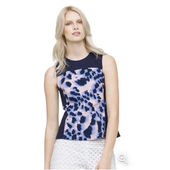 Club Monaco Peplum zipper top Sz 0 - Picture 1 of 3